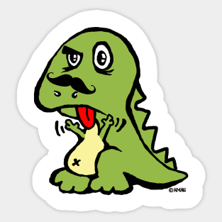 T-rex Hates Mustache Sticker